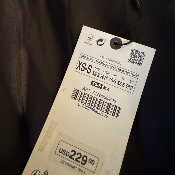 NWT ZARA Double Faced Black Wool Blend Double Breasted Long Oversized Coat - Picture 11 of 13